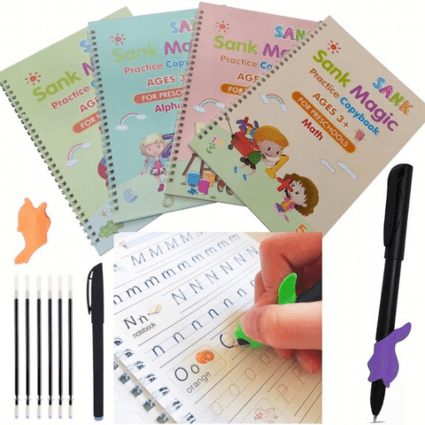 MAGICZNE KSIĄŻECZKI DO NAUKI PISANIA 4 W 1